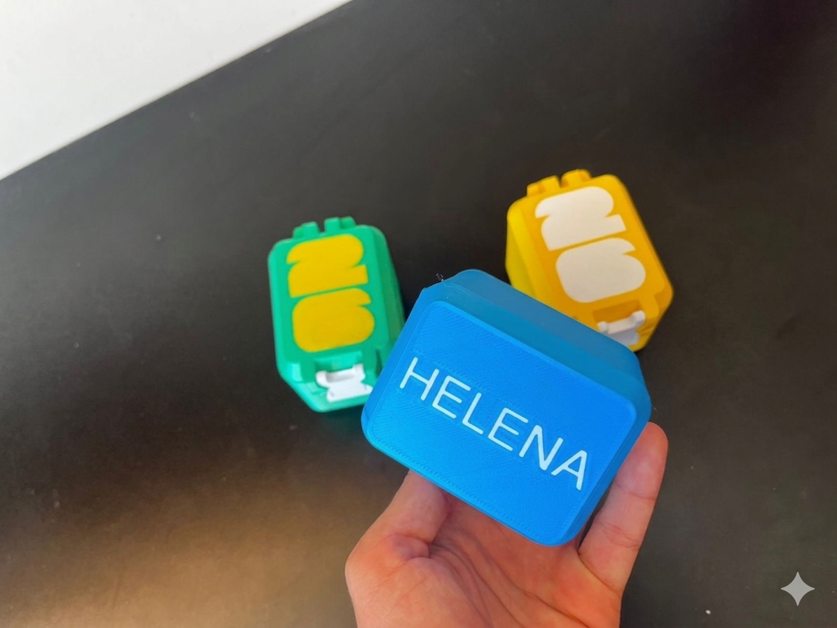 Caixinha personalizada com o nome HELENA impresso em alto relevo